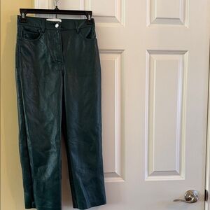 Wilfred Forest Green Leather Pants